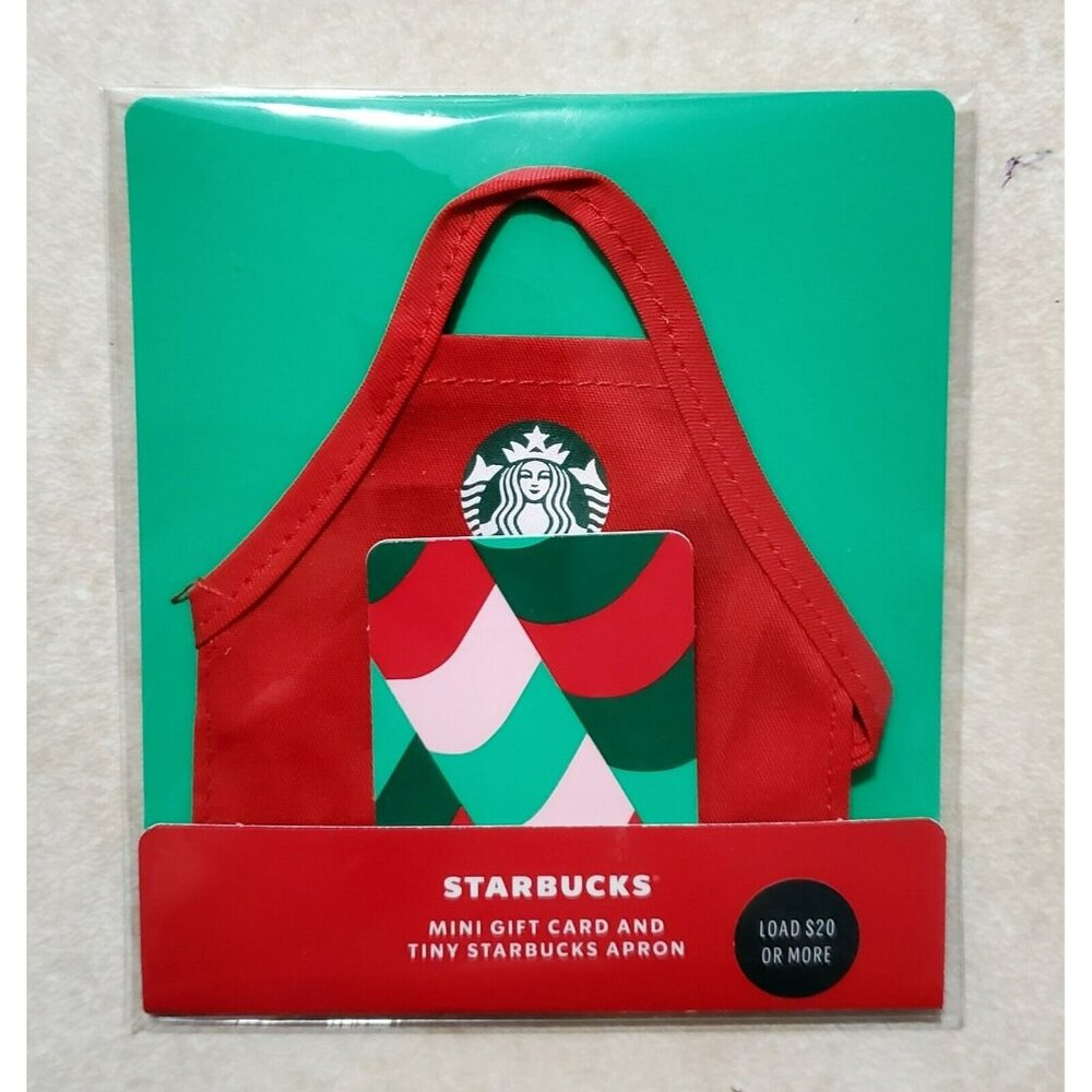 New 2024 Starbucks Holiday Christmas Gift Card Barista Red Apron No Value $0